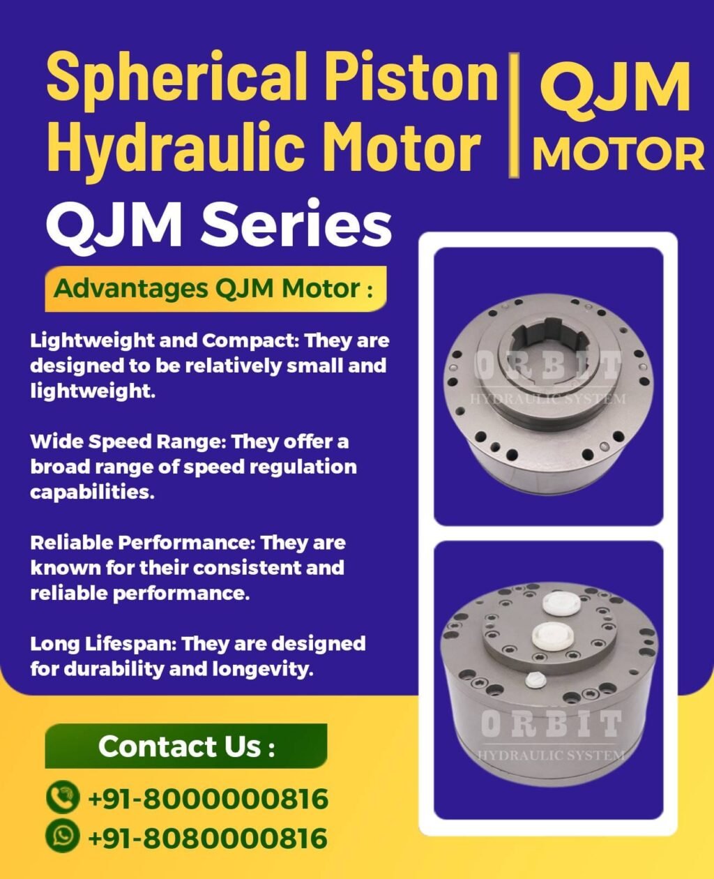 QJM Spherical Piston Hydraulic Motor Manufacturer in Ahmedabad Mumbai Pune Chennai Bangalore Hyderabad Delhi Nashik Kolkata Nagpur Coimbatore India